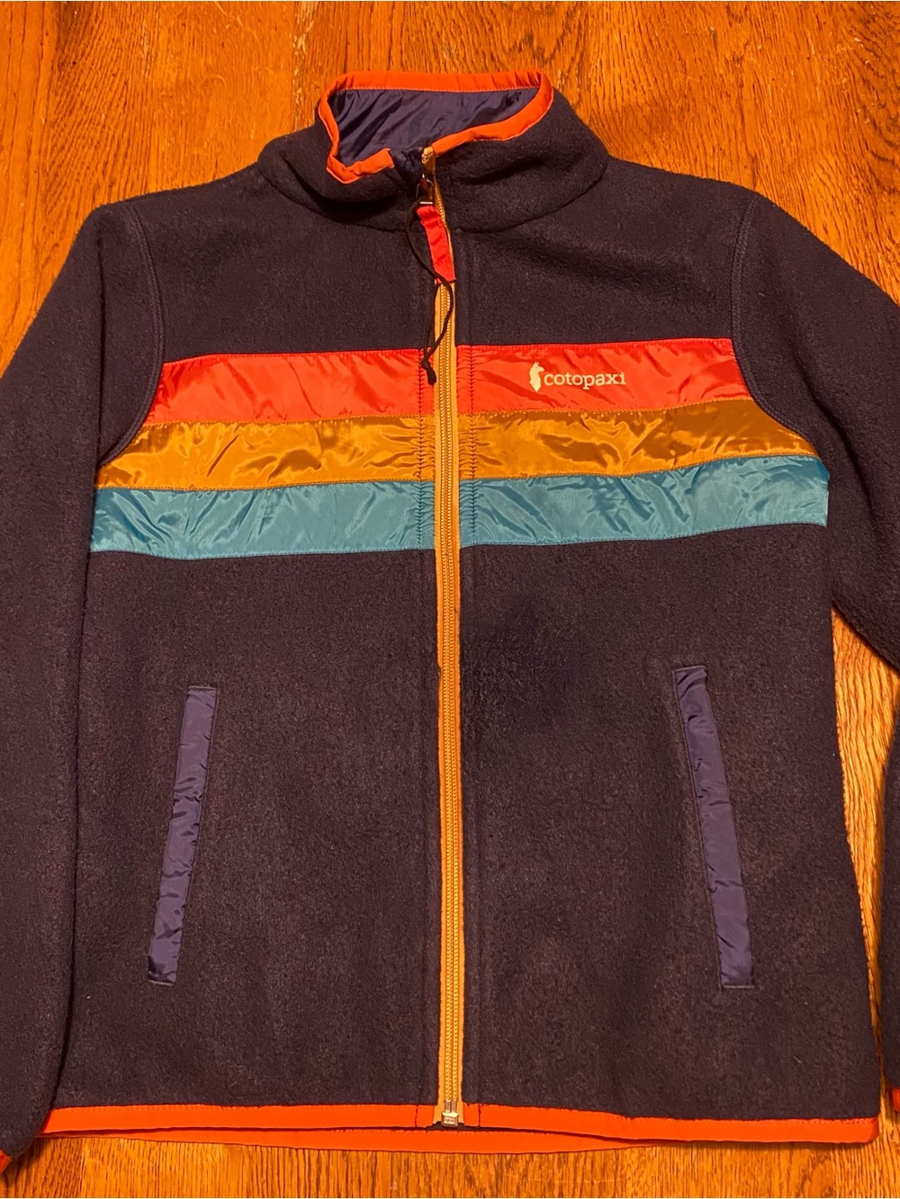 Cotopaxi Fleece Jacket Youth Size Small Blue Orange Full Zip